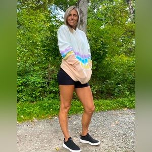 Tie-dye cozy hoodie made by FEET size small